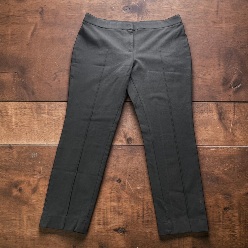 Akris Punto Black Seamed Jersey Trousers Pants Size US 12 Designer Tailored